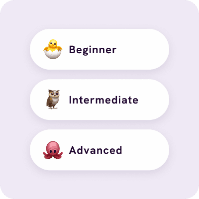 Study. Zoc’s tutor feature quizzes you on the lecture, with three levels of difficulty, so you can study at any time that fits your schedule.
